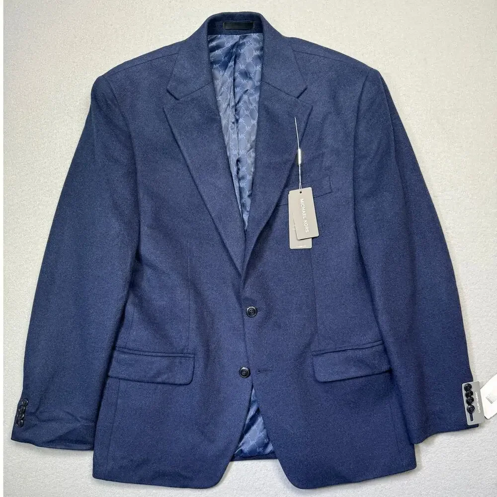 Michael Kors Men's Wool Cashmere Blend Lux Classic-Fit Sport Coat Navy 40R $395
